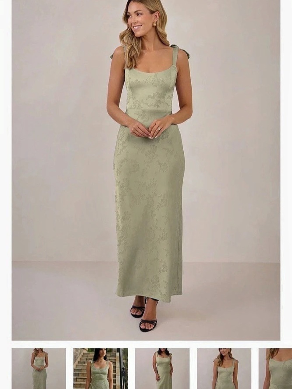 Park & Fifth Mercer Dress Jacquard Maxi Dress in Green Size Small